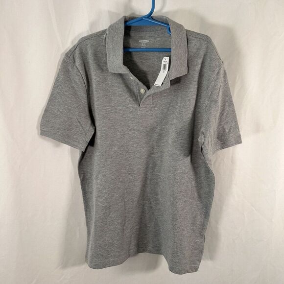 New Old Navy Polo Boys Medium Grey Short Sleeve Collared Cotton Blend - Picture 1 of 7
